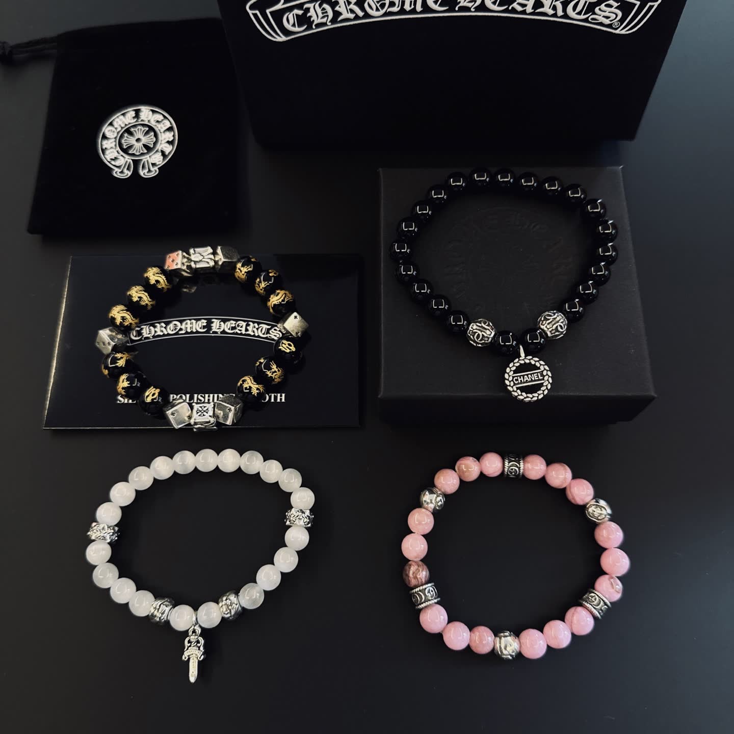 Chrome Hearts Beaded Bracelets Set Chrome Hearts Beaded Bracelets Set